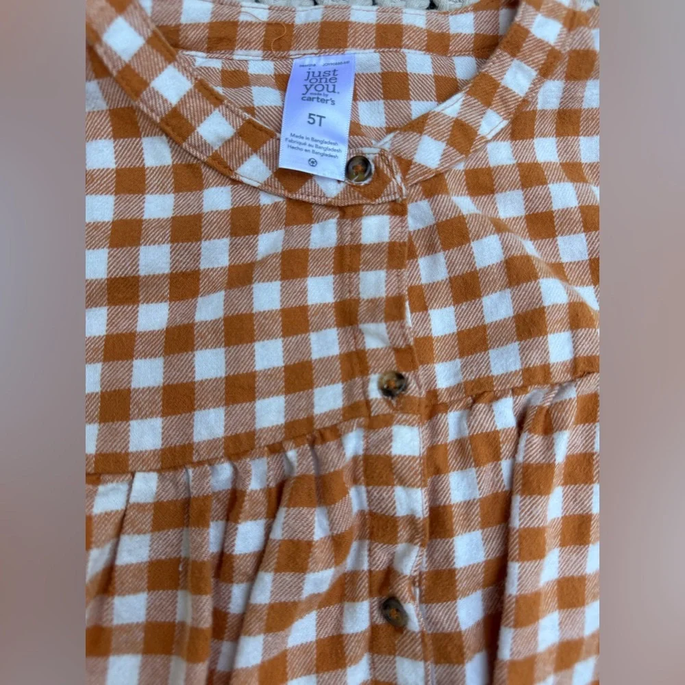 Carters 5T Long sleeve checkered tunic dress